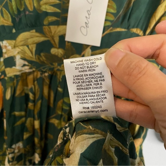 Cara Cara Millbrook Floral Dress in Green Botanical Birds in Size XS - Picture 11 of 16